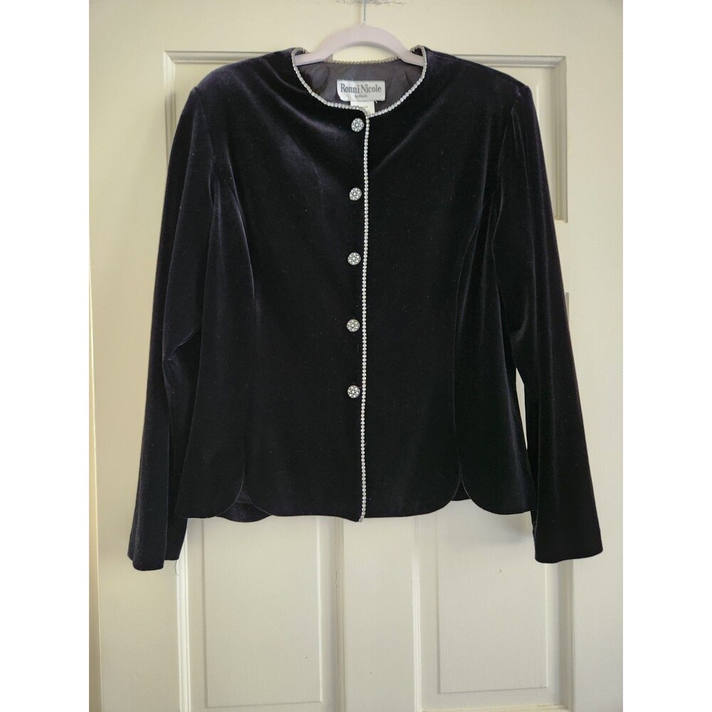 Vintage 90s Y2k Velvet Practical Magic Witch Vamp Goth Ronni Nicole Blazer L